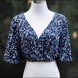 Kimchi blue open back floral crop top